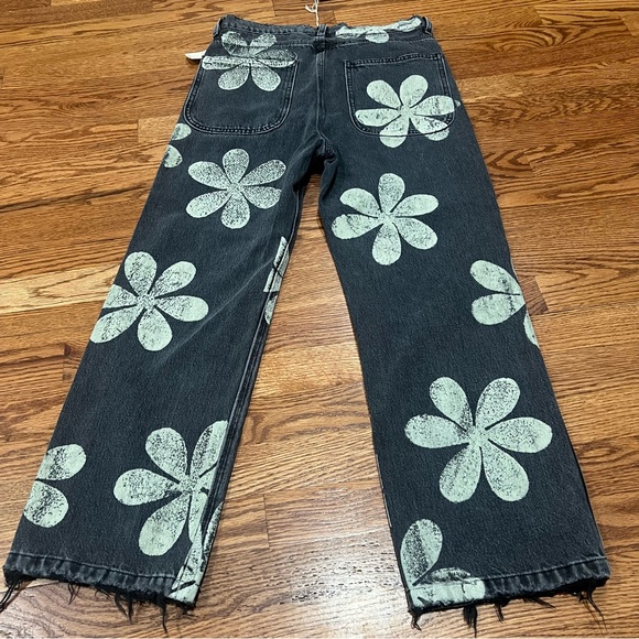 $395 The Great The Hero Black Daisy Stamp Jean Women's Size 25 Made In Usa - Picture 11 of 16